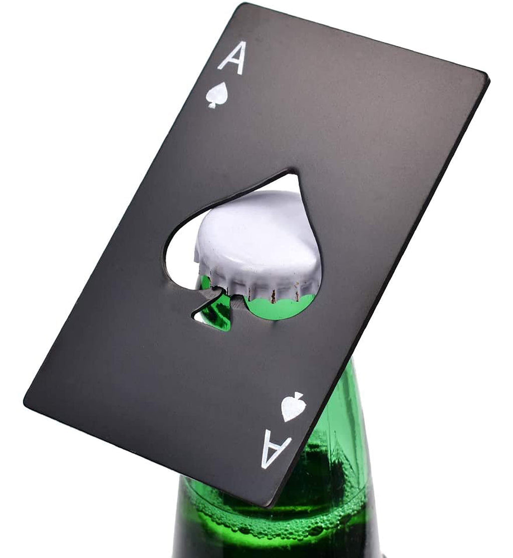 Ace of Spades Bottle Opener – Credit Card Size Stainless Steel Bottle Opener image 0