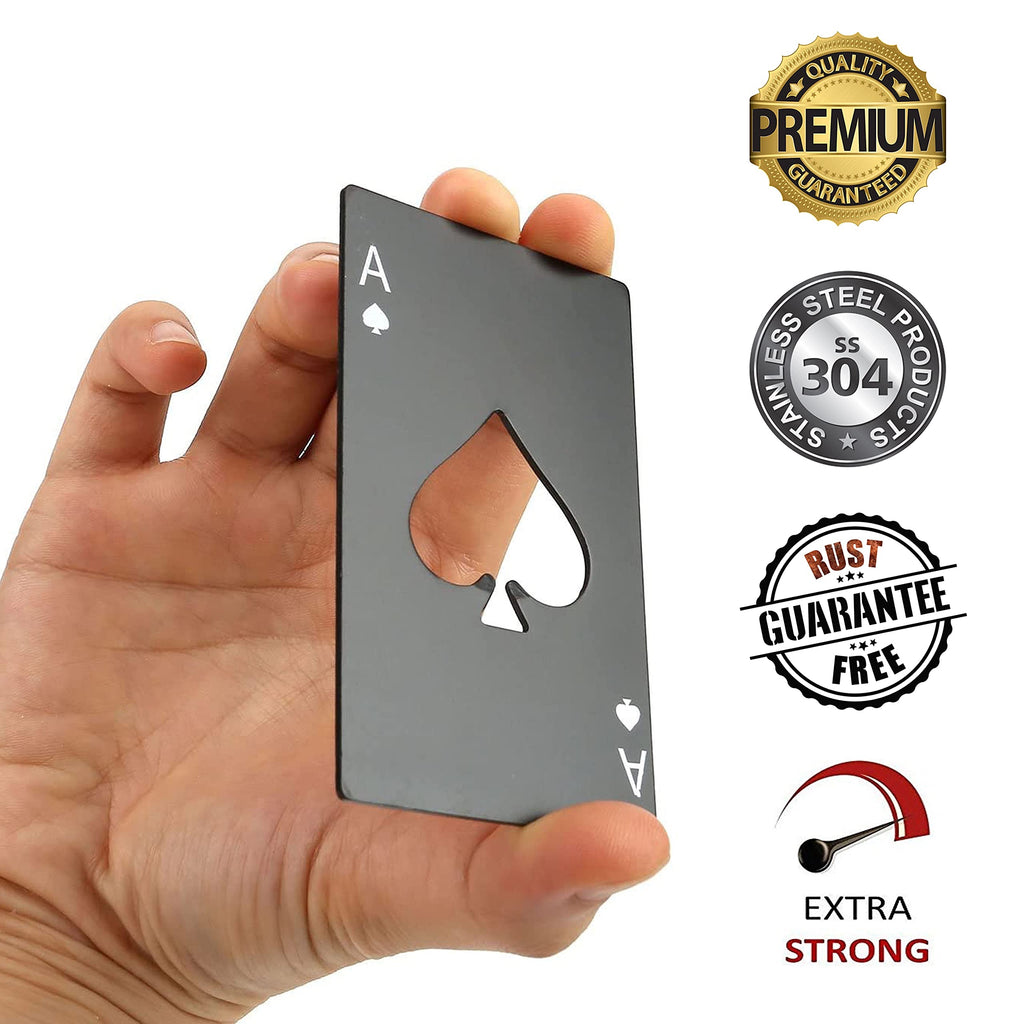 Ace of Spades Bottle Opener – Credit Card Size Stainless Steel Bottle Opener image 3