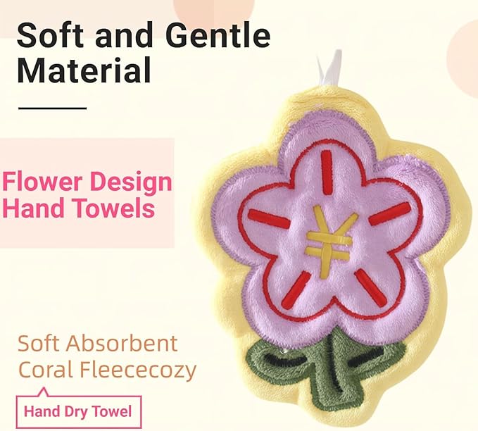 Cute Hanging Flower Design Hand Towels image 5