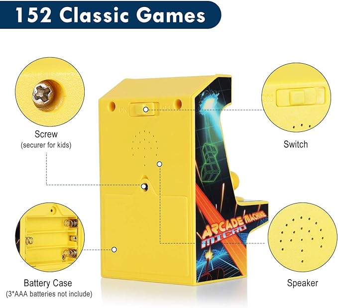 Super Mini (2.3×3.7×2.2in) Retro Arcade Game Arcade Game Machine image 3
