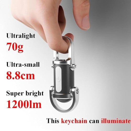 Mini Keychain LED Light – 1200 Lumens USB Rechargeable Torch image 4