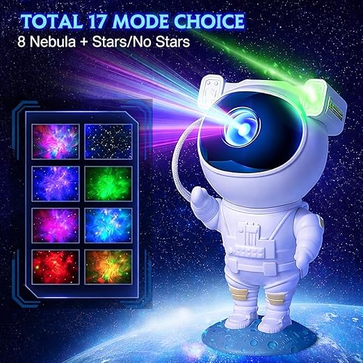 Astronaut Galaxy Star Projector: 360° Rotating Nebula Night Light with Remote Control image 4