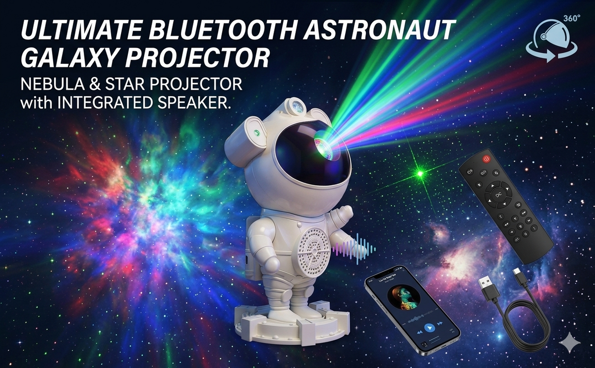 Astronaut Galaxy Star Projector with Bluetooth Speaker image 0