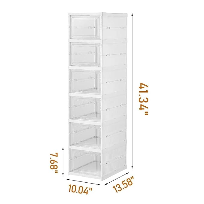 Premium Clear Stackable Shoe Storage Boxes - 6 Layer image 1