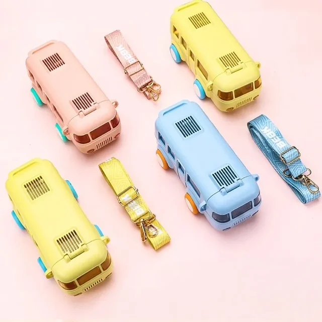 Bus-Shaped Children's Water Bottle with Carrying Strap image 4