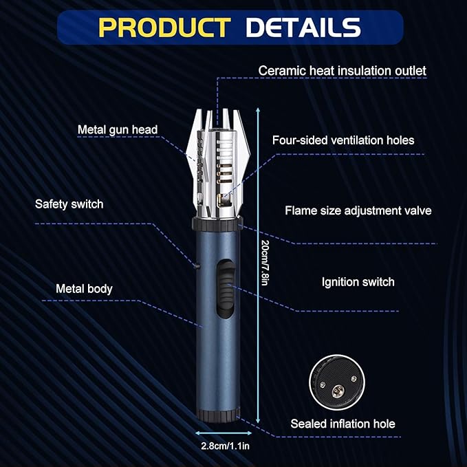 Jet Flame Lighters – Windproof Refillable Butane Torch for BBQ & Kitchen image 6