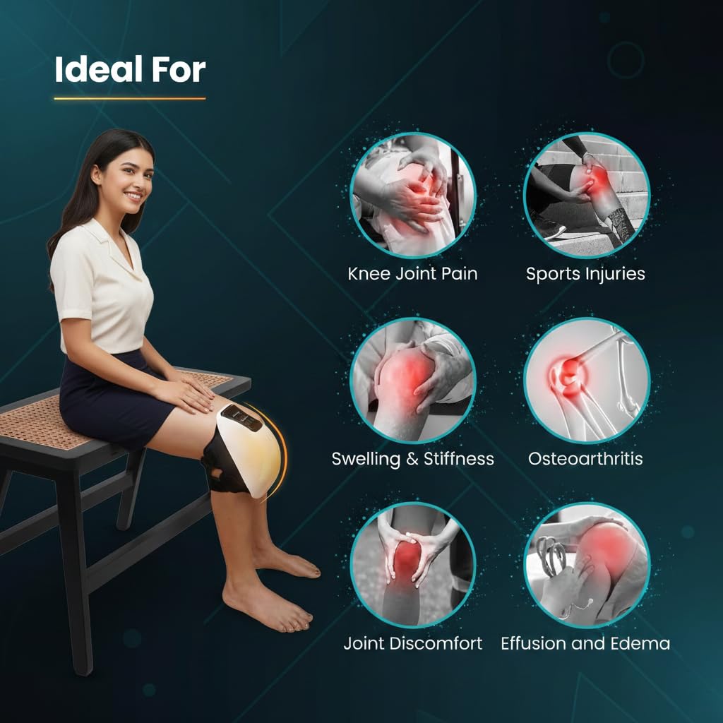3-in-1 Cordless Knee Massager with Heat, Vibration & Infrared Laser Therapy – Adjustable Joint Relief Wrap image 1