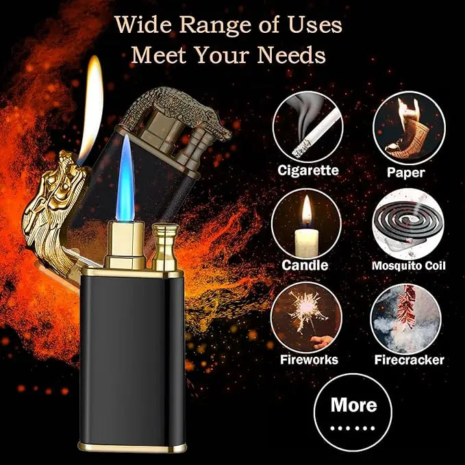 Windproof Dual Flame Butane Metal Lighter image 2