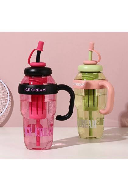 Ice Cream Water Bottle – Cute Portable Kids Water Bottle with Straw image 4