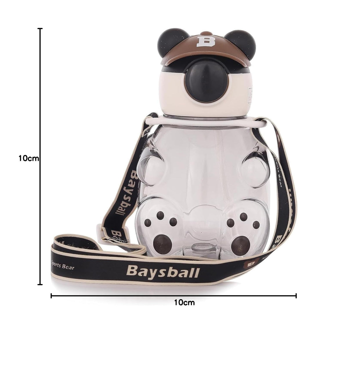 Teddy Bear Water Bottle – Cute Bear Sipper Bottle with Straw & Adjustable Strap image 1