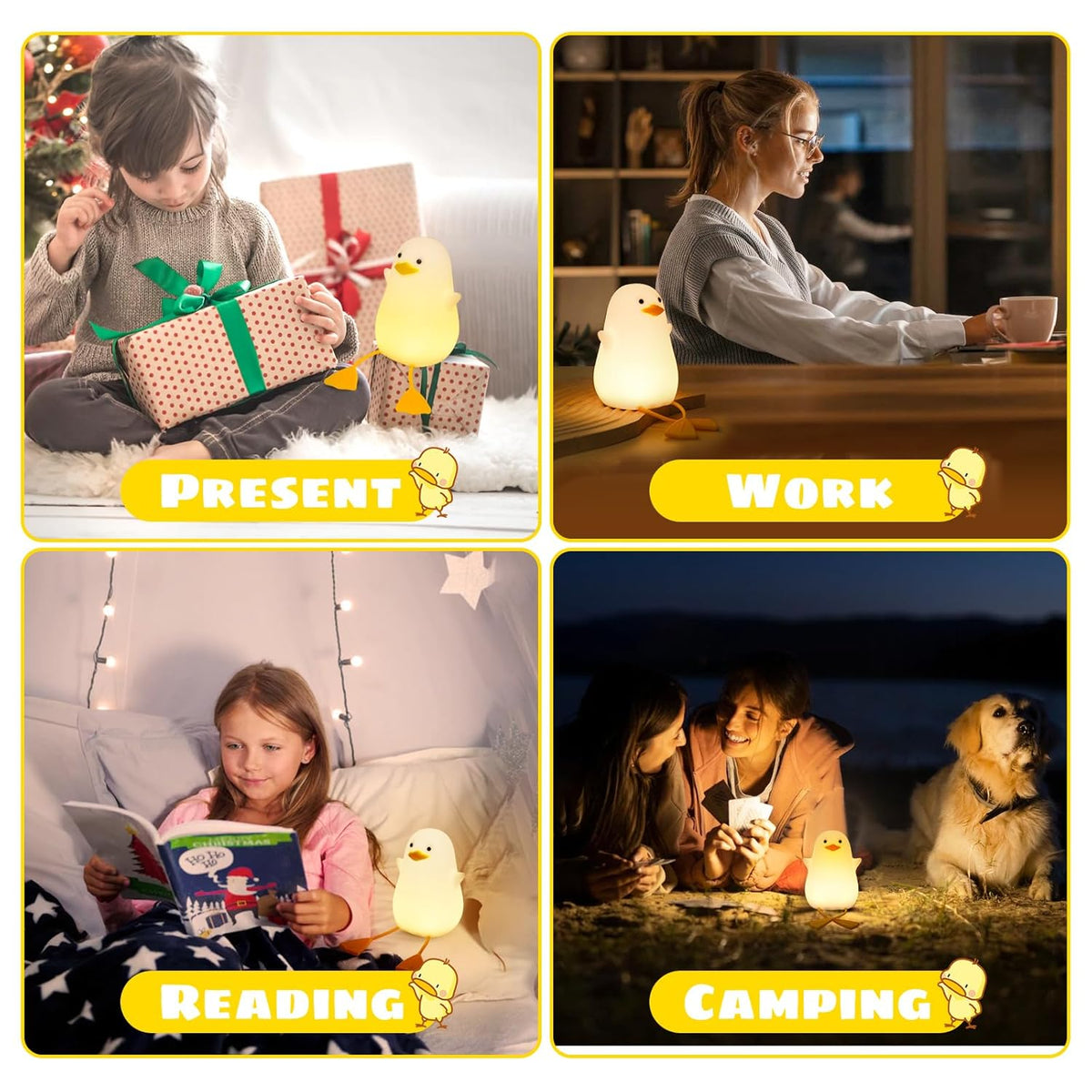 Cute Duck LED Night Lamp | Soft Warm Light, Rechargeable Bedside Lamp for Kids, Nursery & Home Décor image 1