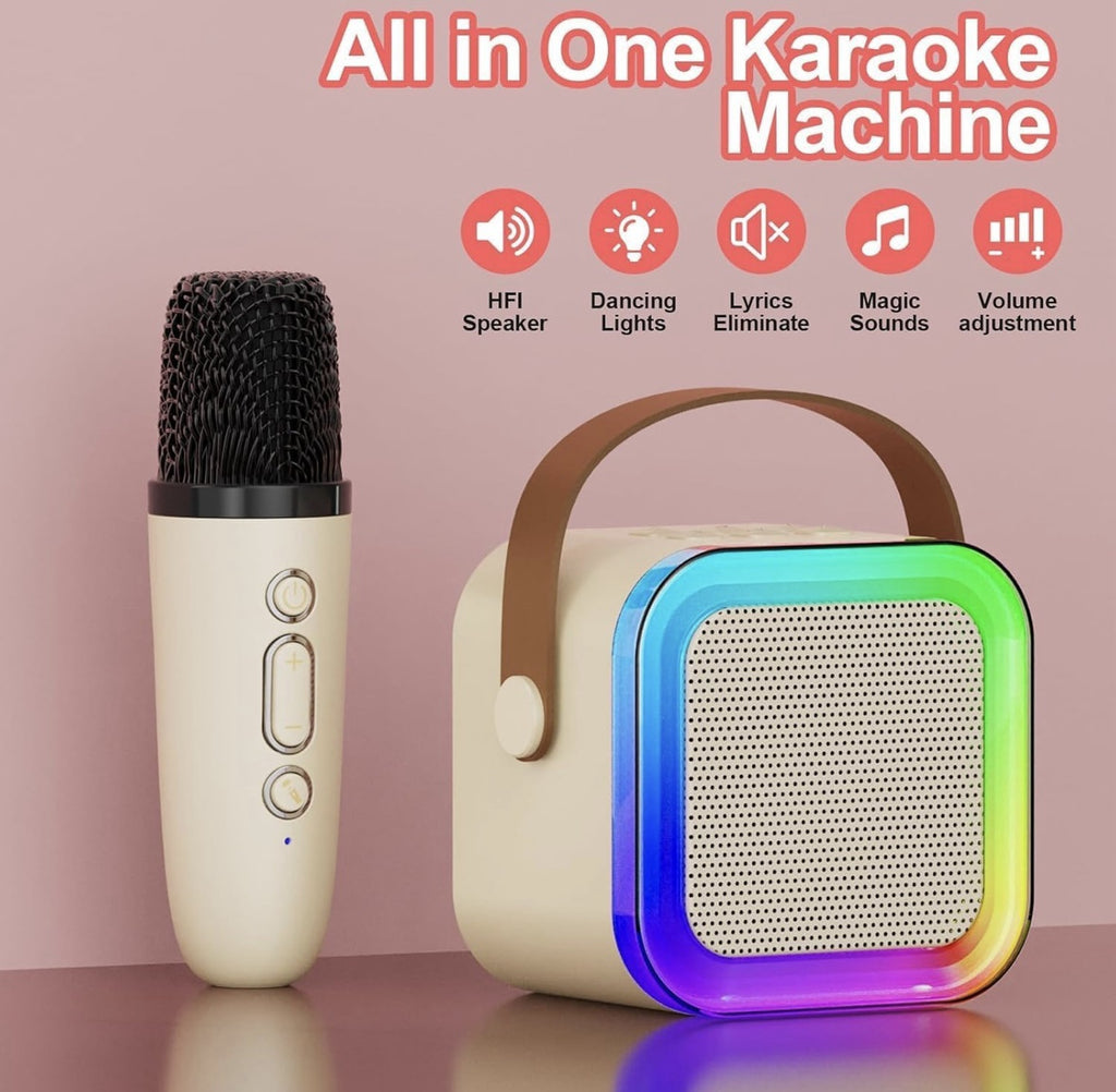 Bluetooth Karaoke Speaker with Wireless Microphone &amp; LED Lights image 3