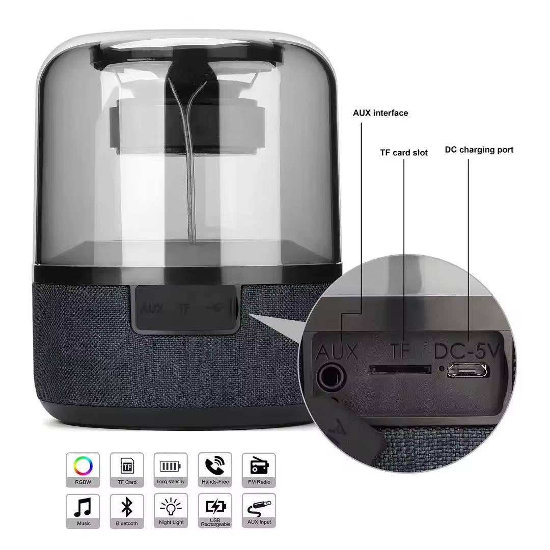 Portable Bluetooth Speaker with LED Light – 2.1 Channel Stereo Bass Wireless Speaker, Transparent Ambient Desktop Speaker for Home, Office, and Travel. image 2