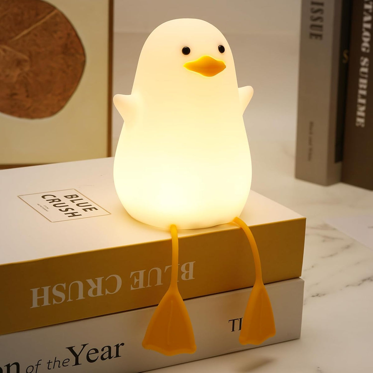 Cute Duck LED Night Lamp | Soft Warm Light, Rechargeable Bedside Lamp for Kids, Nursery & Home Décor image 0