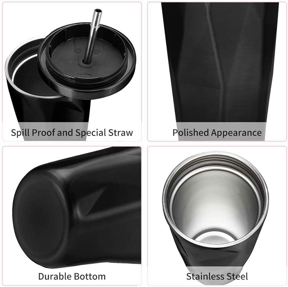 Stainless Steel Tumbler with Straw – Vacuum Insulated Coffee Tumbler 500ml image 2