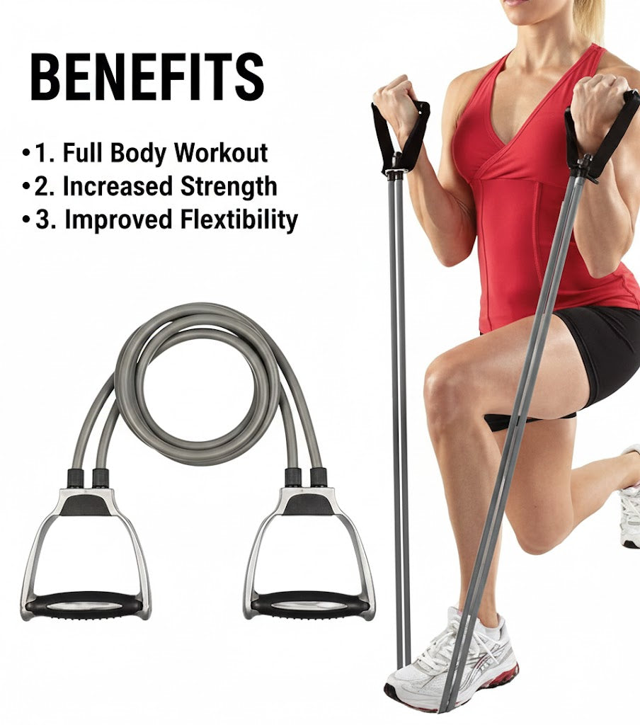 Premium Resistance Band with Handles - Heavy Duty Exercise Toning Tube for Strength Training, Yoga & Home Gym image 1
