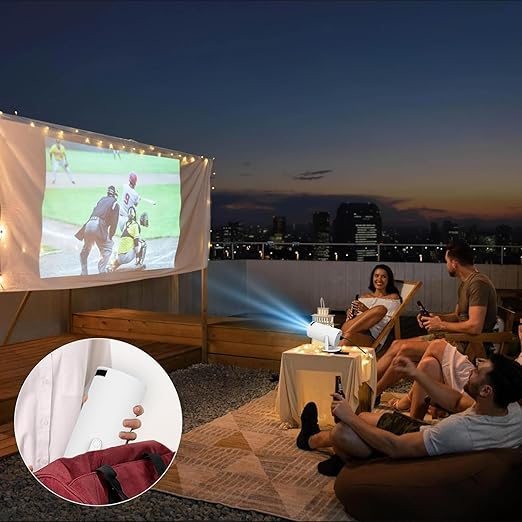 Portable Mini Projector – Smart WiFi 6 HD Projector with 180° Rotation image 3