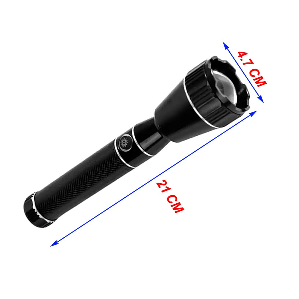 High Power Rechargeable LED Torch Light | Metal Body, Long Beam Flashlight for Home, Outdoor & Emergency Use image 2