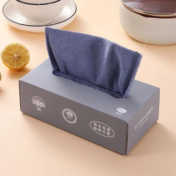 Disposable Microfiber Cleaning Towels in Tissue Box Dispenser image 3