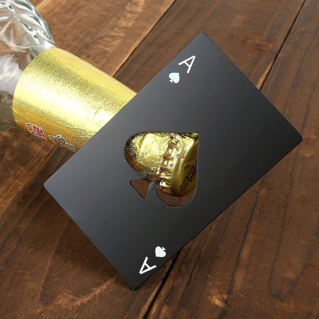 Ace of Spades Bottle Opener – Credit Card Size Stainless Steel Bottle Opener image 4