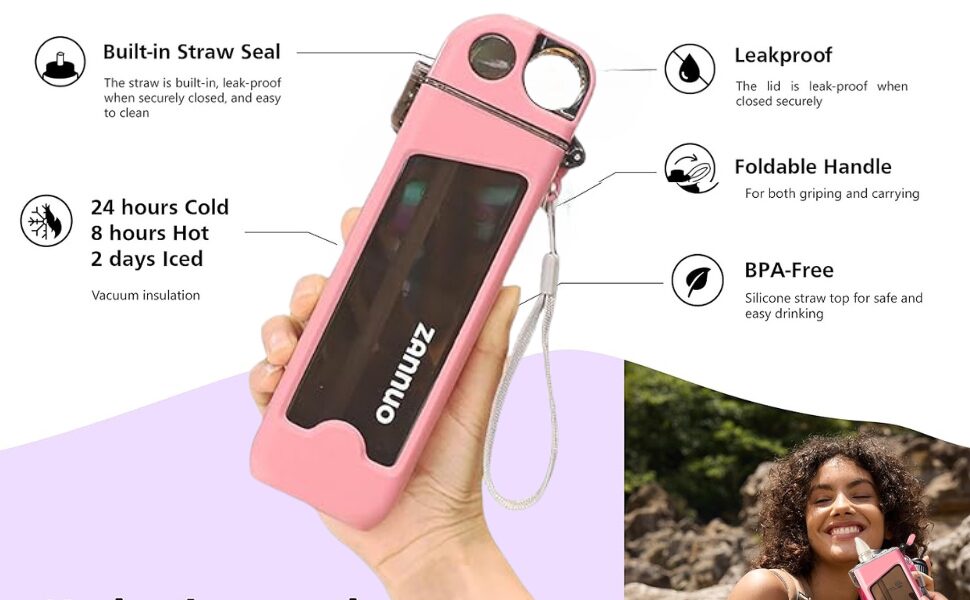 Square Water Bottle – 350ml Flat Sports Water Bottle for Gym & Fitness image 3