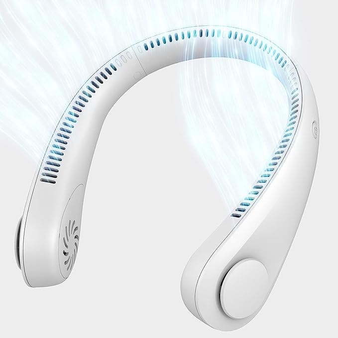 Portable Bladeless Neck Fan - 360° Cooling, USB Rechargeable, Hands-Free Wearable Fan (Multicolour Options) image 5