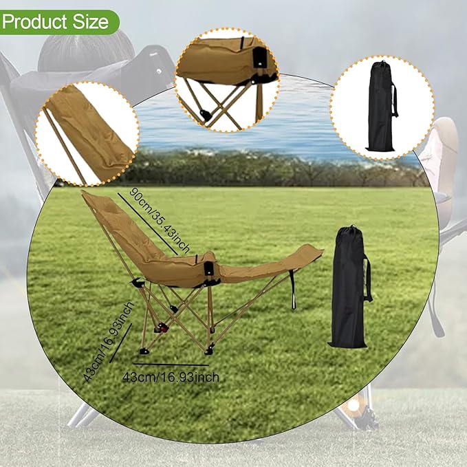 Reclining & Folding Chaise Lounge Chair image 3