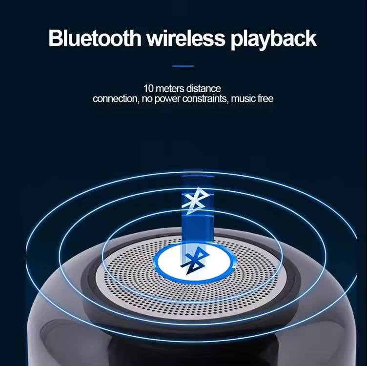 Portable Bluetooth Speaker with LED Light – 2.1 Channel Stereo Bass Wireless Speaker, Transparent Ambient Desktop Speaker for Home, Office, and Travel. image 1