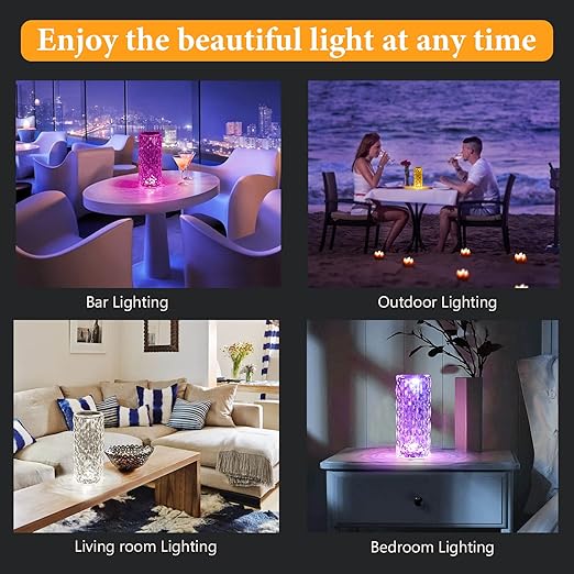 Colour Changing Rose Diamond Table Lamp image 3