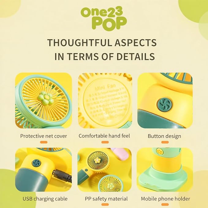 Portable Rechargeable Mini Fan for Travel, Office, Makeup, Kitchen & Outdoor Use image 5