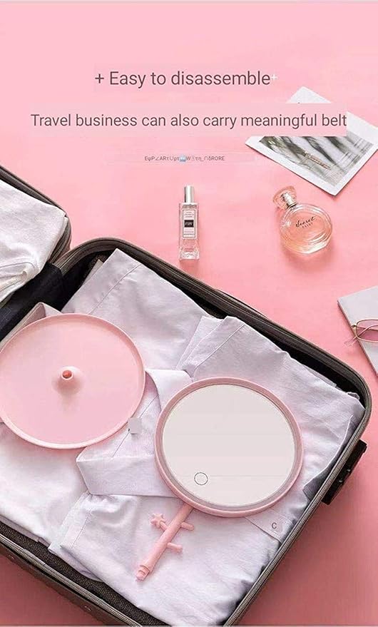 LED Vanity Mirror with Jewellery Organizer Stand – 180 Degree Rotation image 4