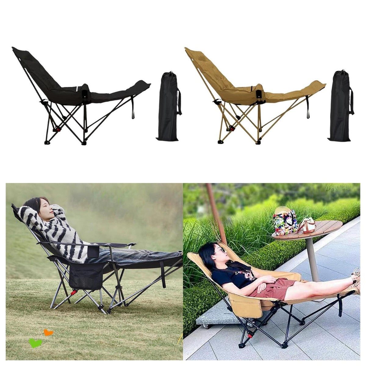 Reclining & Folding Chaise Lounge Chair image 0