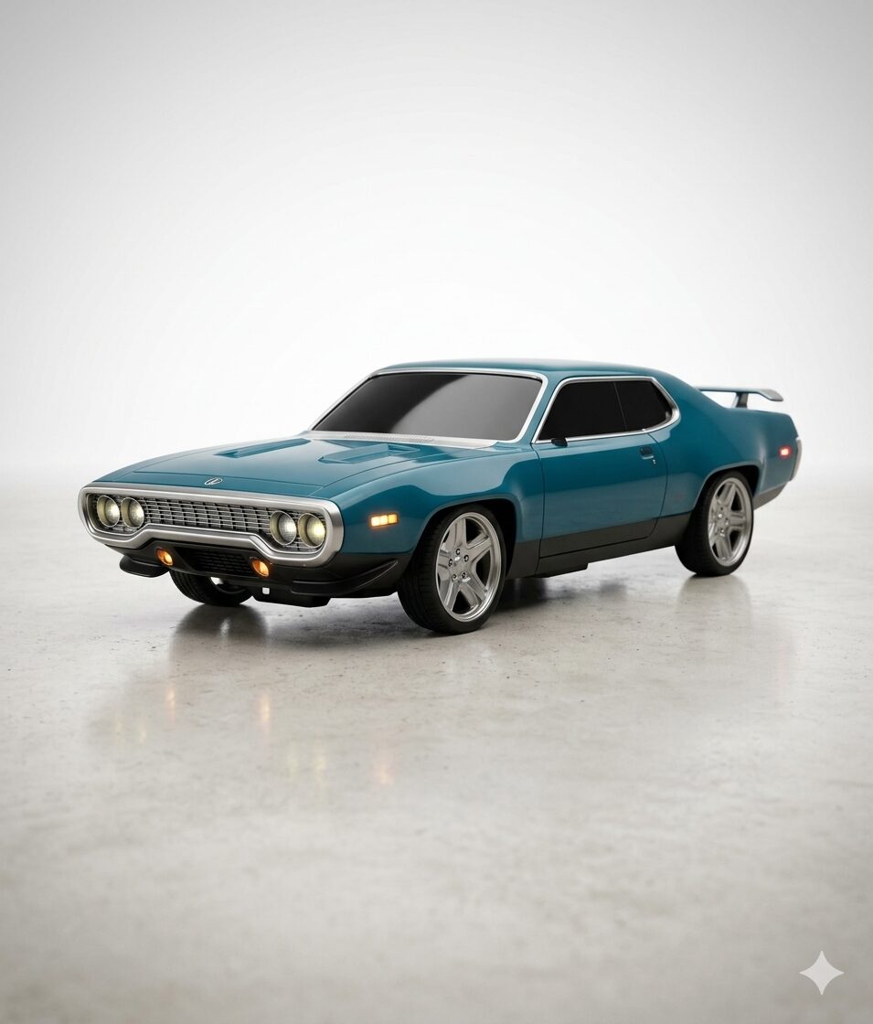 Vintage Muscle Car Wireless Speaker | Retro Tabletop Bluetooth Sound System with LED Lights image 0