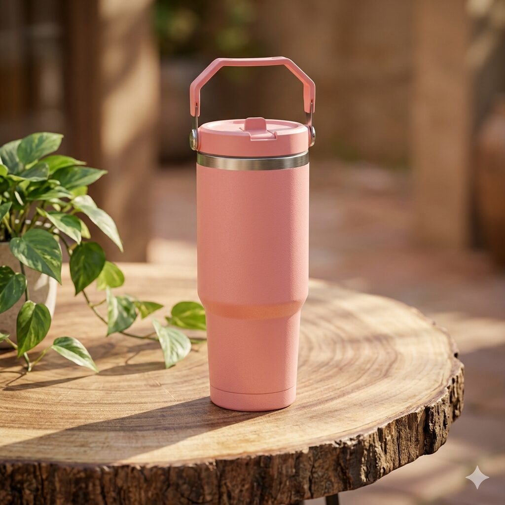 Insulated Travel Tumbler – 890ml Stainless Steel Thermal Coffee Mug with Handle image 0