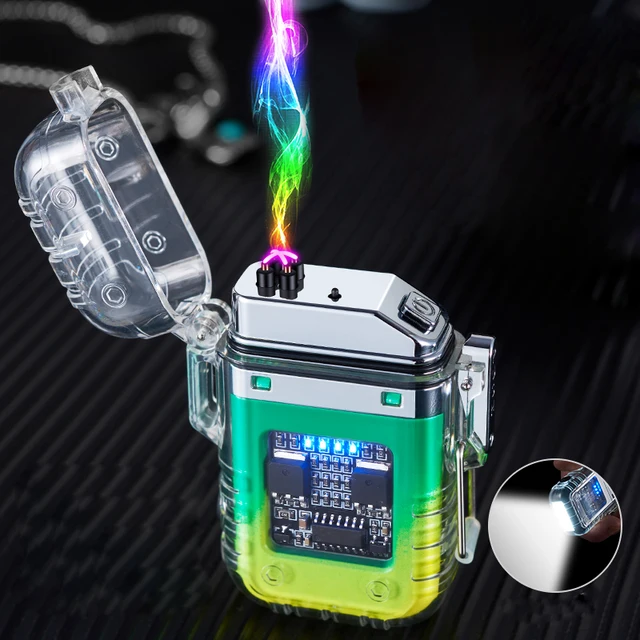 Transparent Windproof Rechargeable Lighter with LED Light image 4
