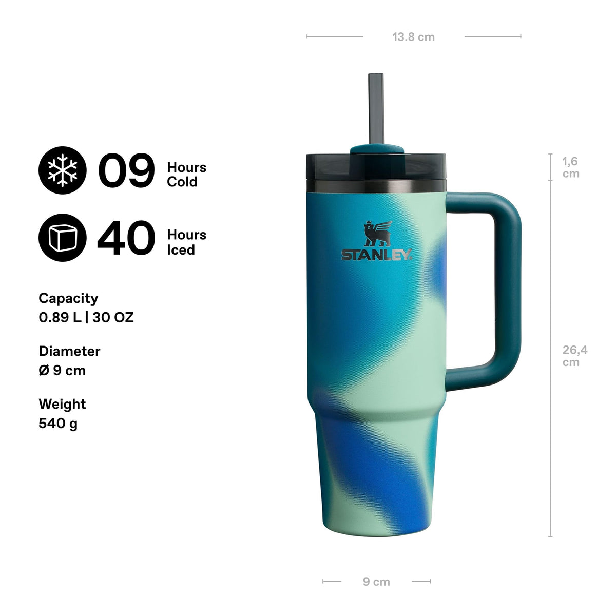 Stanley Flip Straw Tumbler – Coastal Teal Motion Quencher ProTour Cup image 2