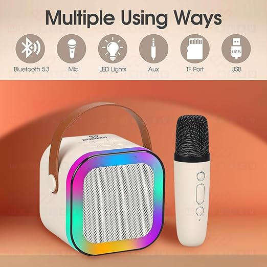Mini Portable Bluetooth Karaoke Speaker with Wireless Microphone image 3