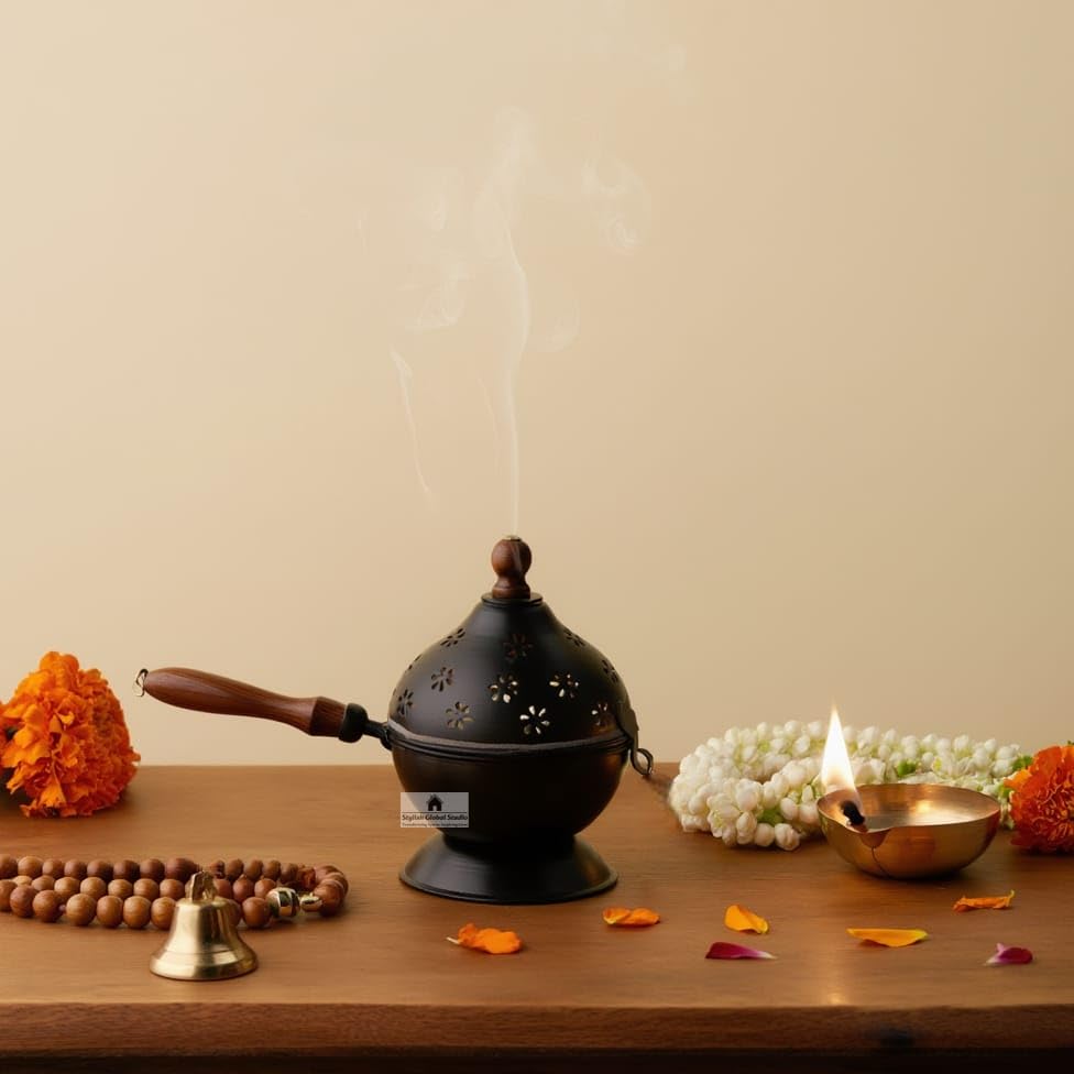 Metal Dhoop Holder (Metal Incense Burner) image 2