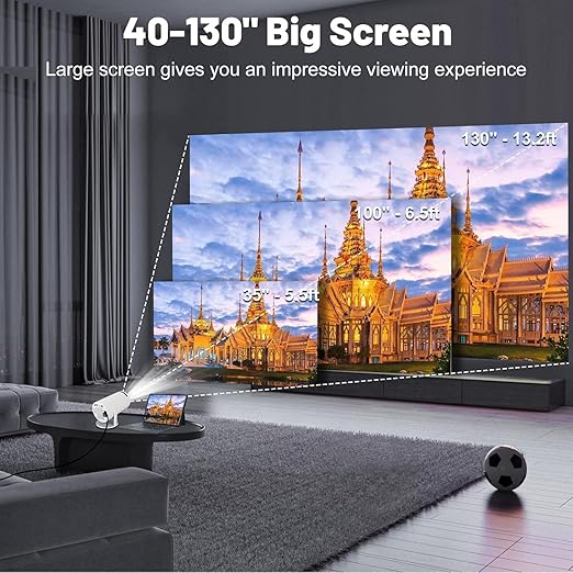 Portable Mini Projector – Smart WiFi 6 HD Projector with 180° Rotation image 4