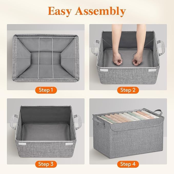 26L Capacity Rectangular Wardrobe Foldable Organizer image 5
