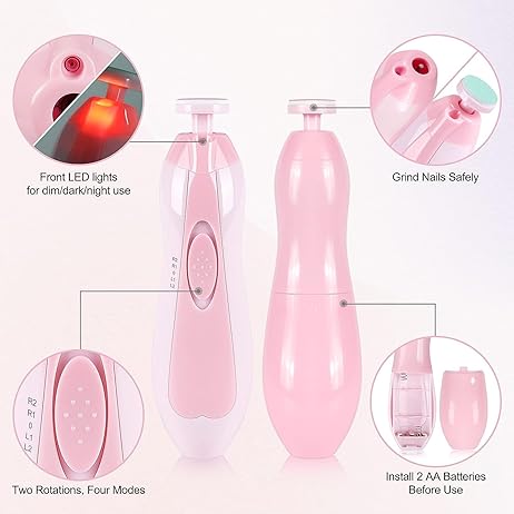 6-in-1 Electric Baby Nail Trimmer Kit | Battery Operated Manicure Set for New-borns, Toddlers, and Adults image 5
