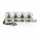 4-Key Mechanical Keyboard Keychain – Clear Acrylic Fidget Toy with Clicky Blue Switches image 0