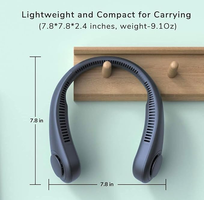 Portable Bladeless Neck Fan - 360° Cooling, USB Rechargeable, Hands-Free Wearable Fan (Multicolour Options) image 4