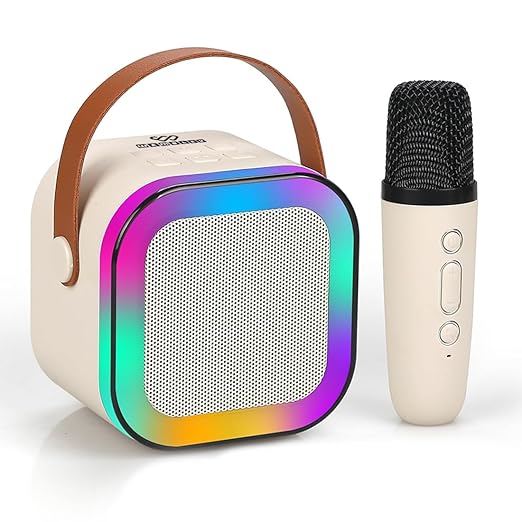 Mini Portable Bluetooth Karaoke Speaker with Wireless Microphone image 0