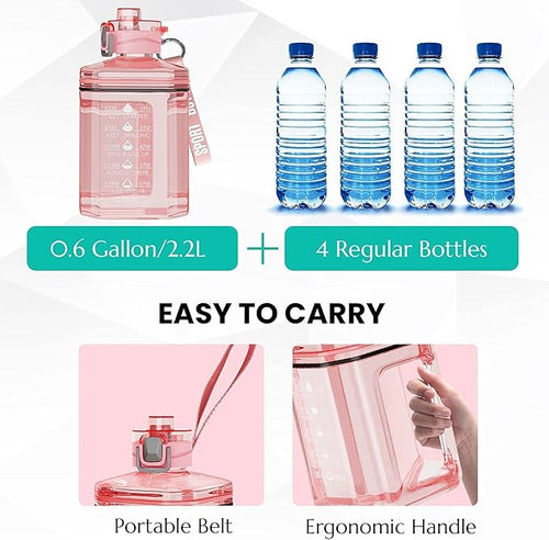 2.2 Litres Large Water Bottle, Leak Proof, BPA Free, Plastic with Carry Loop, image 1