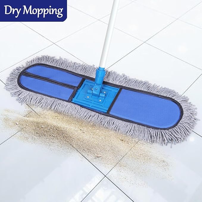 Microfiber Wet & Dry Cotton Pad Floor Mop with 4 Feet Telescopic handle image 1