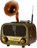 Vintage Gramophone Bluetooth Speaker • Retro Wooden Radio image 0