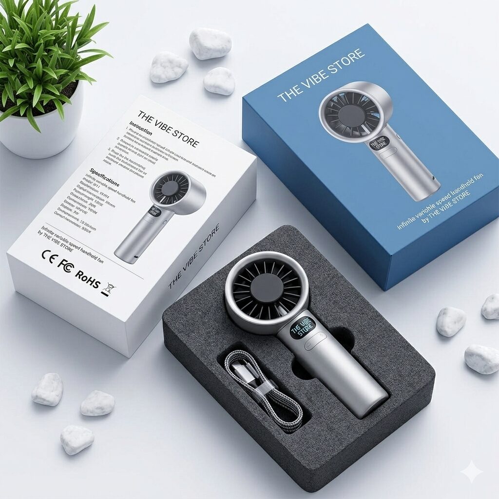 Portable Handheld Adjustable Mini Turbo Fan | Type-C Fast Charging Desk Fan for Travel & Office image 5
