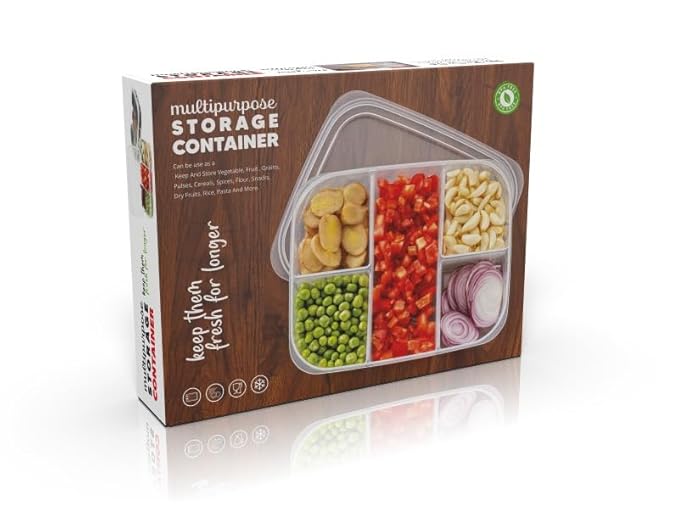 5 Section Transparent Fridge Container with Lid image 4