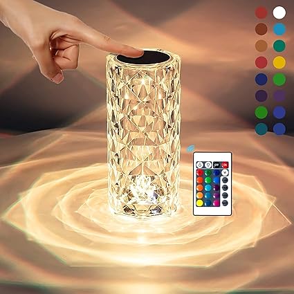 Colour Changing Rose Diamond Table Lamp image 0